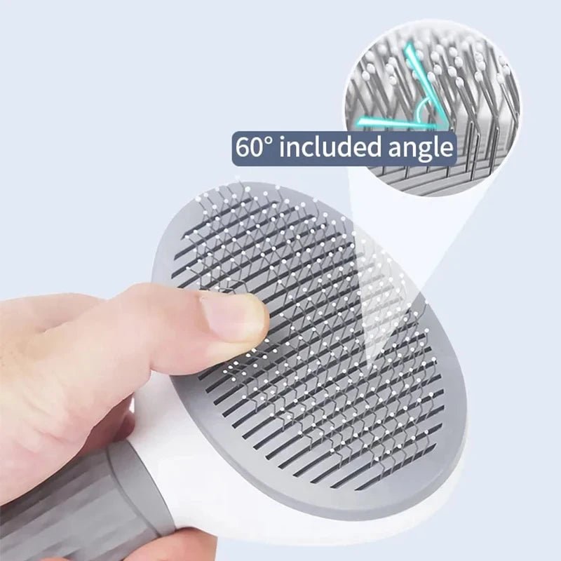 Comfort-grip slicker brush – stainless steel bristles for dogs