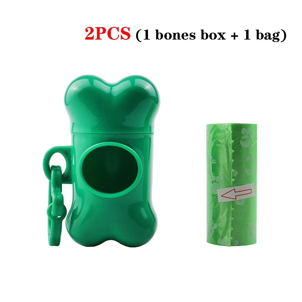 Green dog waste bag holder with roll shown