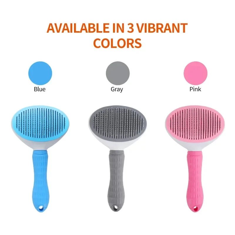 Slicker brush for dogs – available in blue, gray, and pink