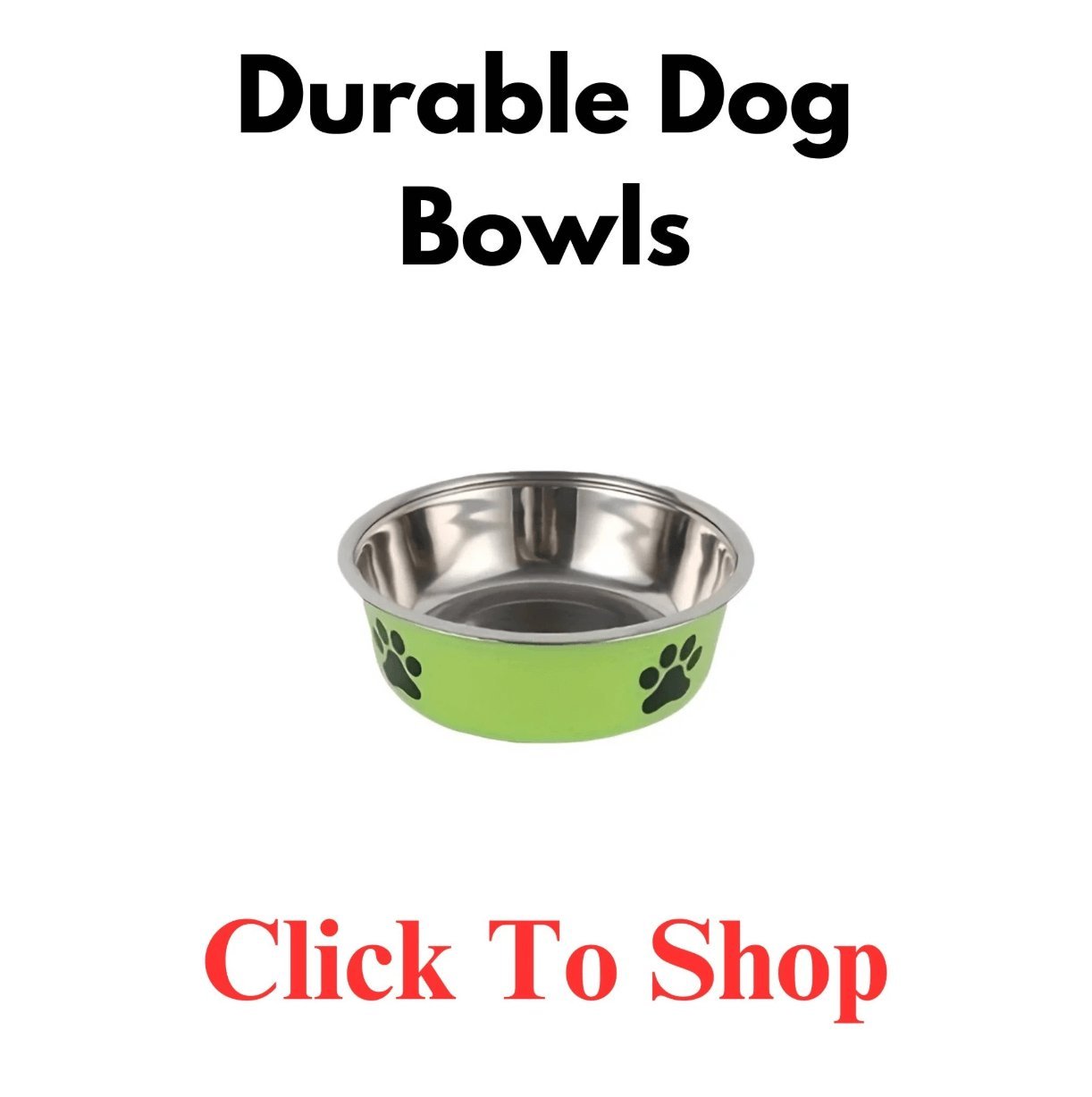 Stainless steel dog bowl with green base on white background