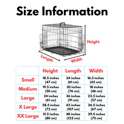 Foldable Double Door Dog Crate with Leak-Proof Tray