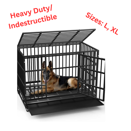 Heavy-Duty Escape-Proof Dog Crate with Wheels