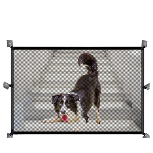 Dog Safety Fence with Hooks - Indoor Mesh Gate