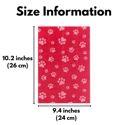 Size chart for dog poop bags – 10.2 x 9.4 in (26 x 24 cm)