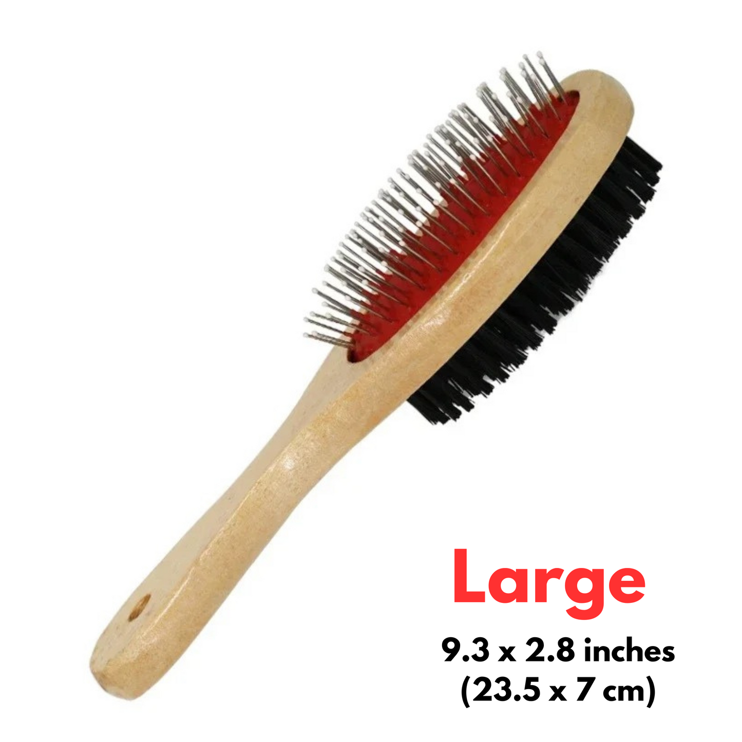Dual-Sided Wooden Dog Grooming Brush