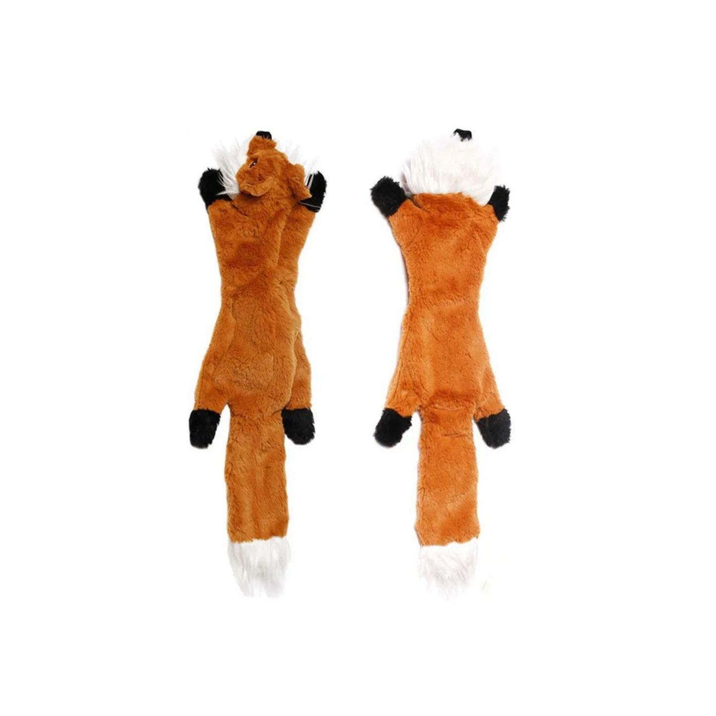 Fox animal plush squeaky toys for dogs – no stuffing design – BarkBarrel