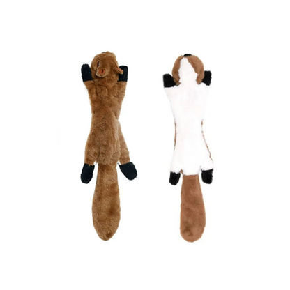 Brown squirrel plush dog toy, stuffingless and squeaky – BarkBarrel