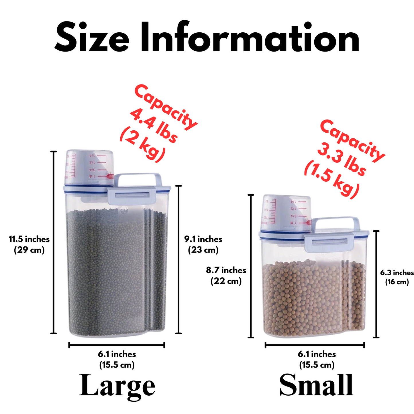 Moisture-Proof Pet Food Storage Container with Measuring Cup