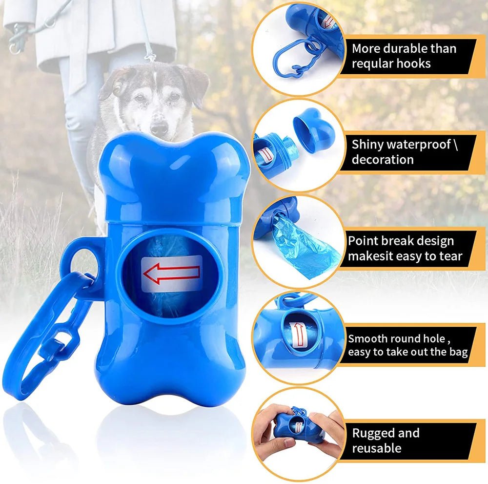 Bone-Shaped Dog Waste Bag Dispenser - 1 Roll Included