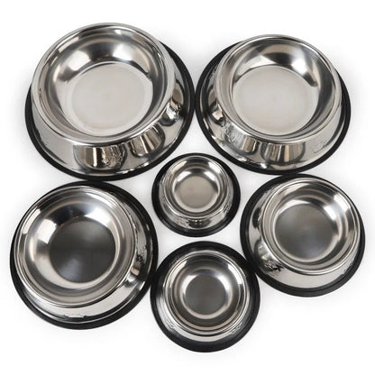 Skidproof Stainless Steel Dog Bowl – Multiple Sizes Available