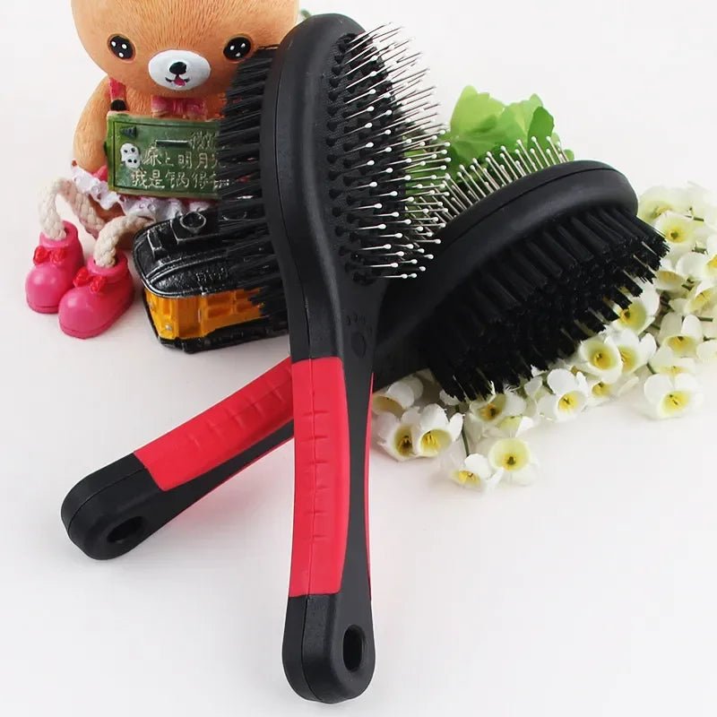 2-in-1 Dog Grooming Brush – Massage Pin and Bristle Brush