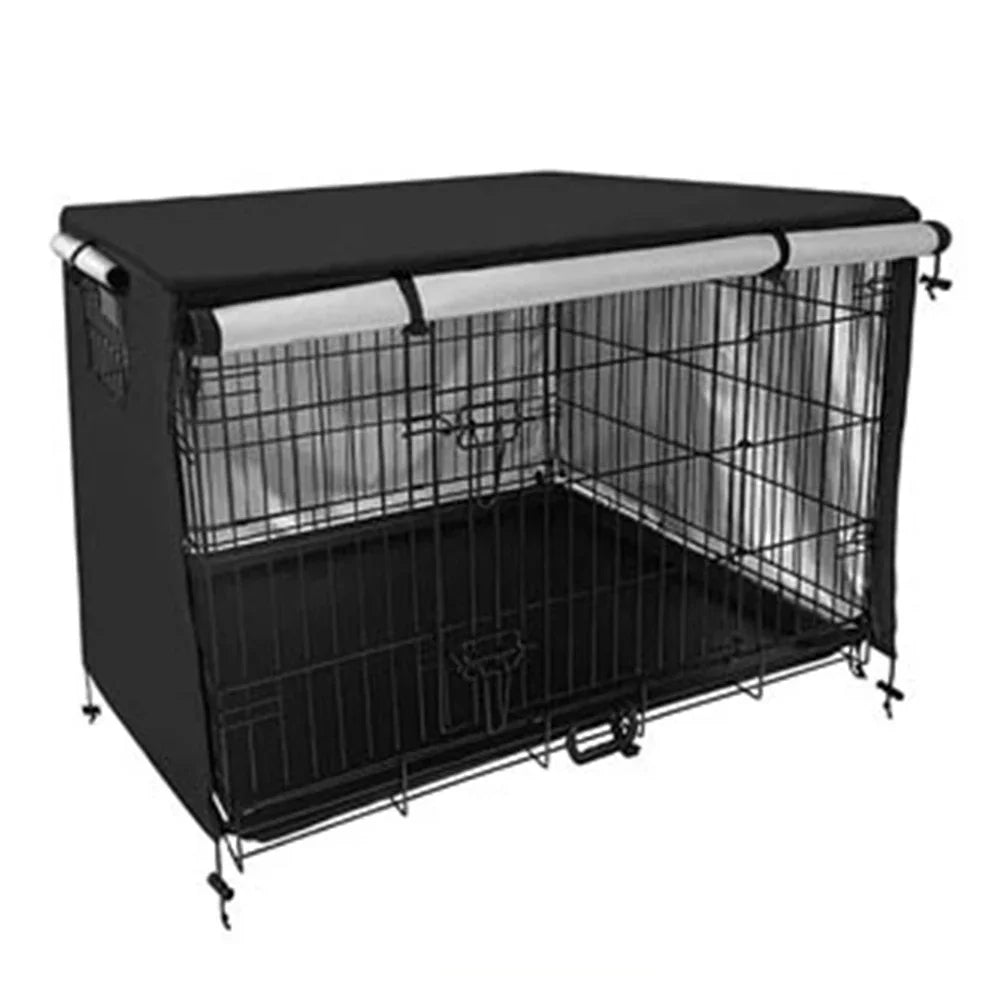 Easy-Fold Covered Dog Crate- Black Color