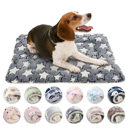 Flannel Dog Bed Mat - Soft, Cozy Blanket for Small to Large Dogs