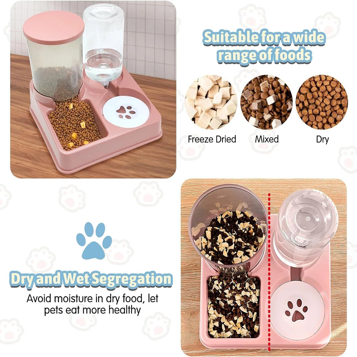 2-in-1 Automatic Pet Feeder and Water Dispenser Set