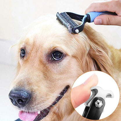 Dual-Action Deshedding Brush for All Dogs