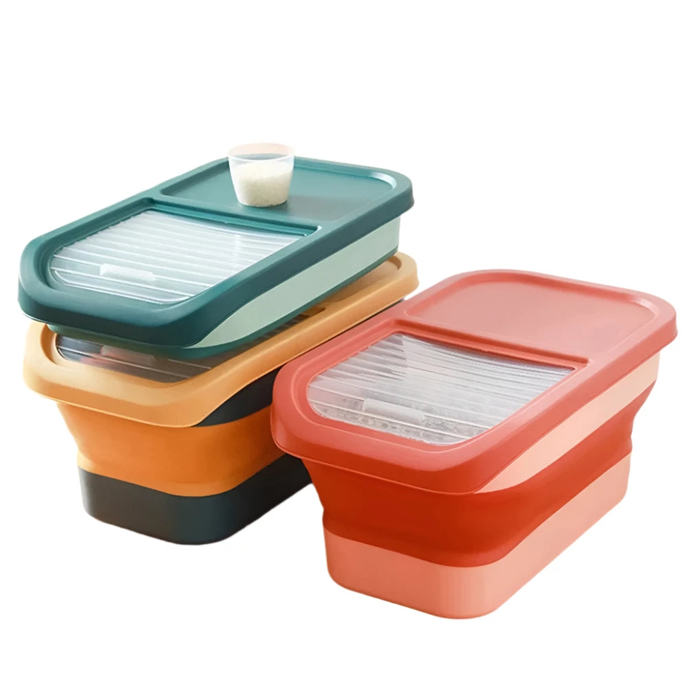 Collapsible Pet Food Storage Container with Airtight Sealing – 13 lb Capacity