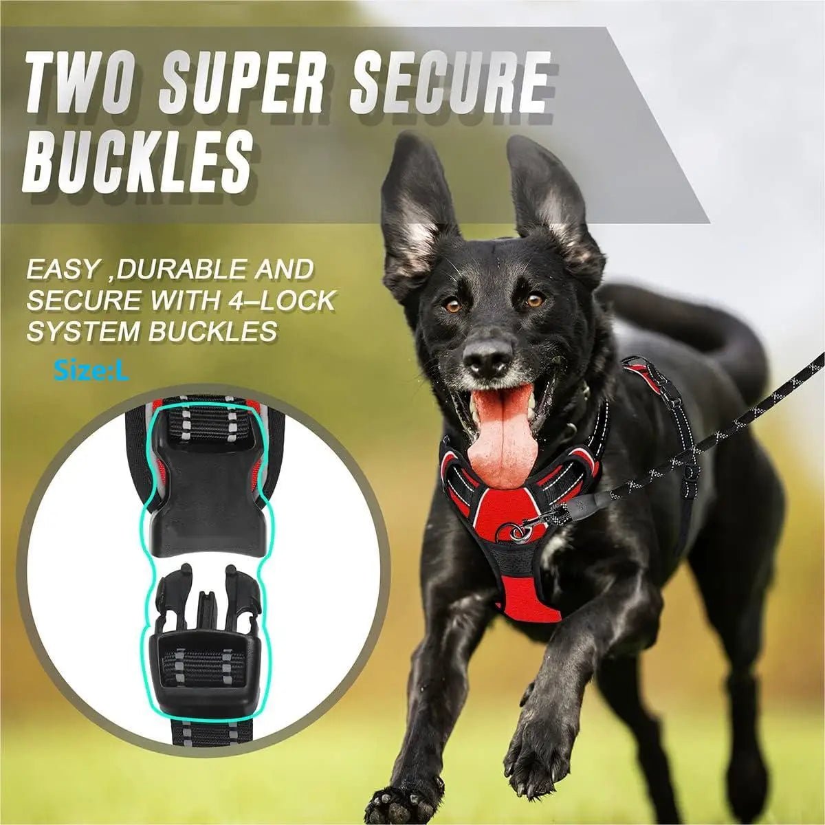 Heavy Duty Reflective No-Pull Dog Harness with Handle