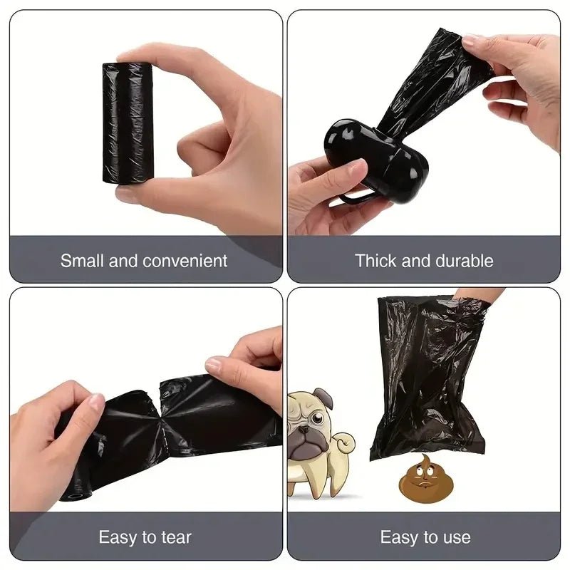 Eco-Friendly Black Poop Bags - Scented, Thick & Reliable