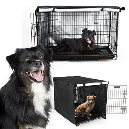 Easy-Fold Covered Dog Crate-Gray Color