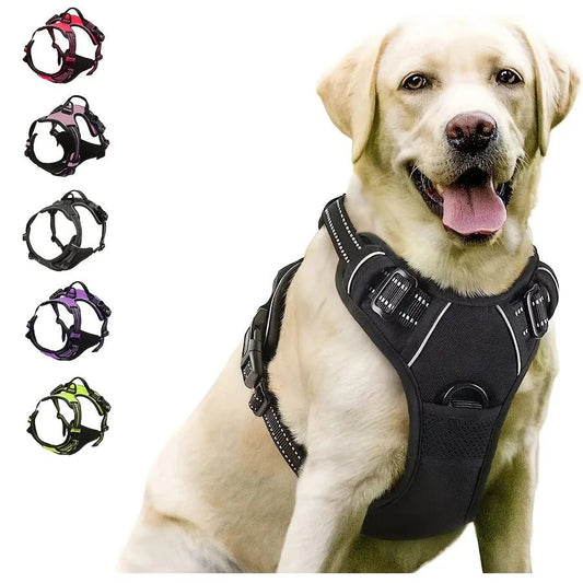 Heavy Duty Reflective No-Pull Dog Harness with Handle