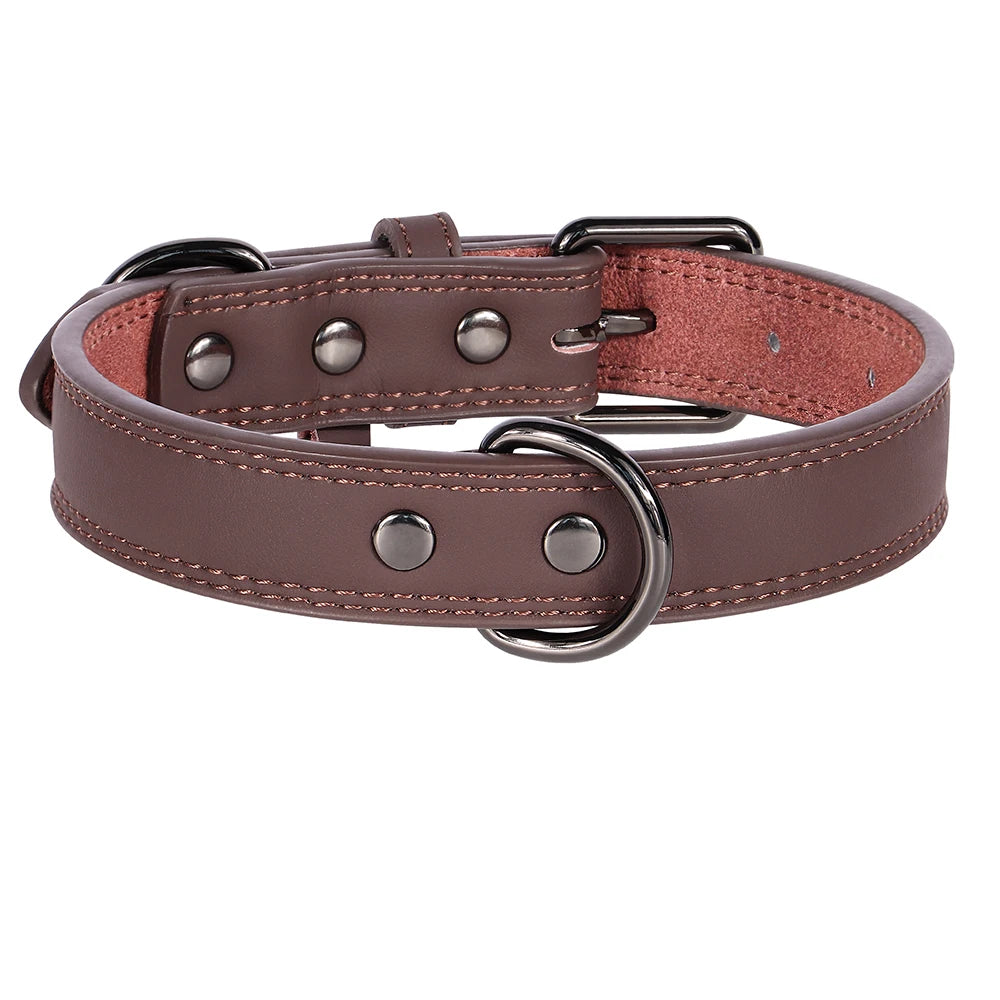 Stylish Soft Leather Dog Collar- Adjustable Fit