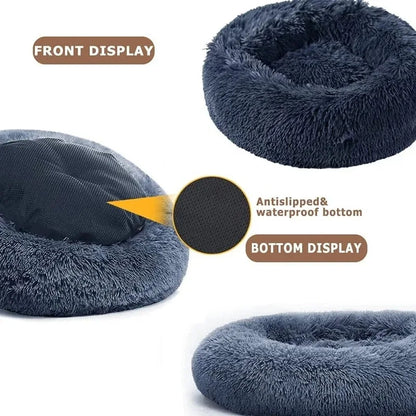 Warm and Fluffy Round Dog Bed for All Breeds