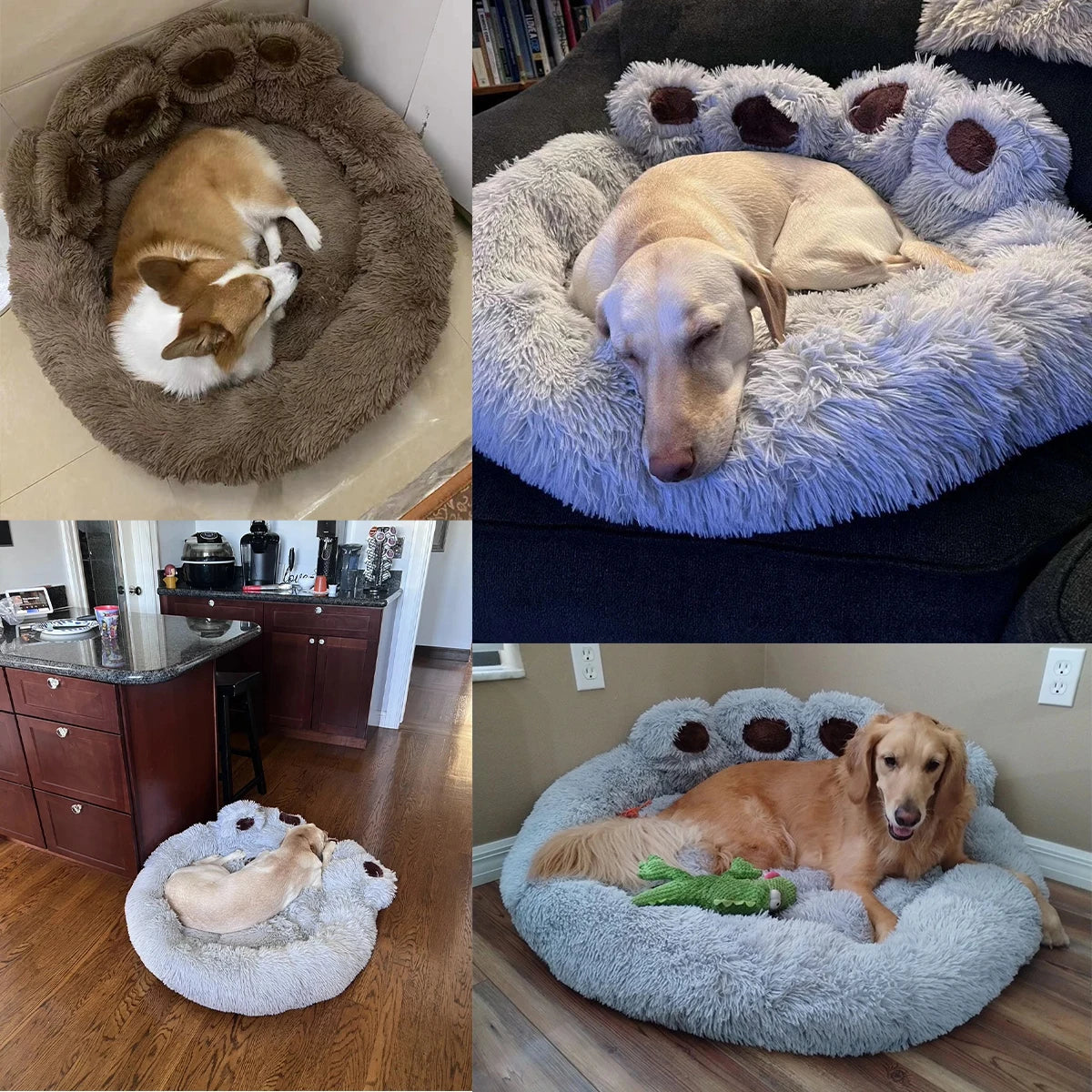 Ultra-Comfort Paw Plush Sofa Bed for Dogs of All Sizes