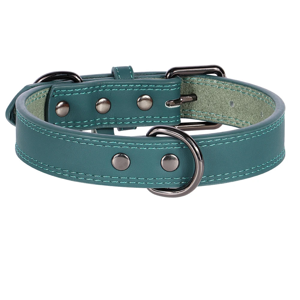 Stylish Soft Leather Dog Collar- Adjustable Fit