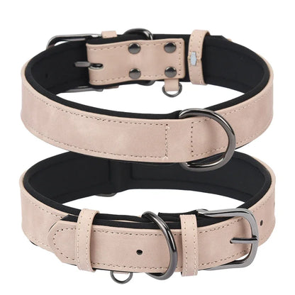 Premium Padded Leather Dog Collar- Adjustable Fit