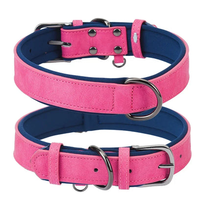 Premium Padded Leather Dog Collar- Adjustable Fit