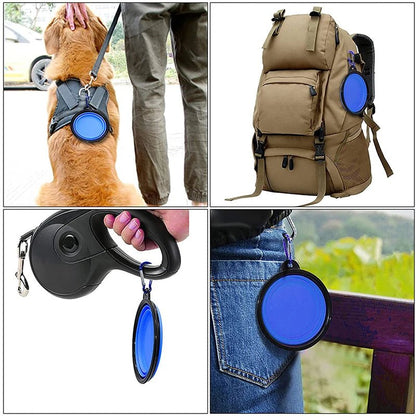 Portable Travel Bowl - Folding Silicone Dog Bowl with Carabiner