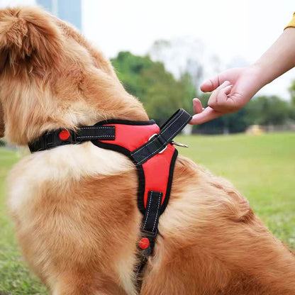 Reflective No-Pull Saddle-Harness with Handle- Adjustable fit