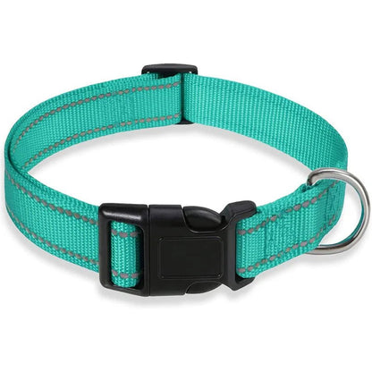 Reflective Adjustable Nylon Dog Collar - Safe & Secure Fit for All Dogs