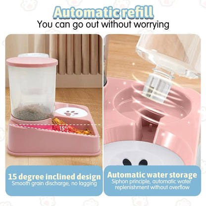 2-in-1 Automatic Pet Feeder and Water Dispenser Set