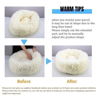 Warm and Fluffy Round Dog Bed for All Breeds