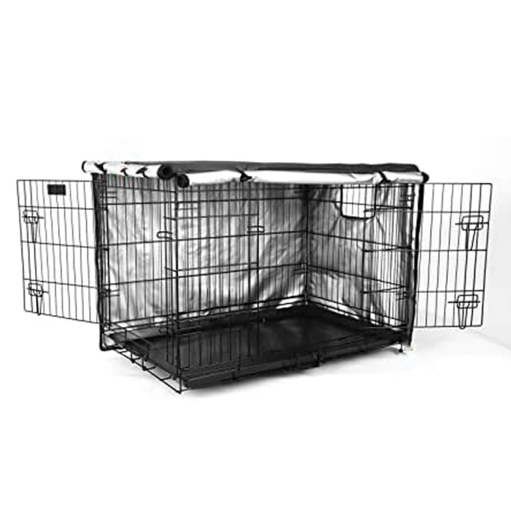 Easy-Fold Covered Dog Crate-Gray Color