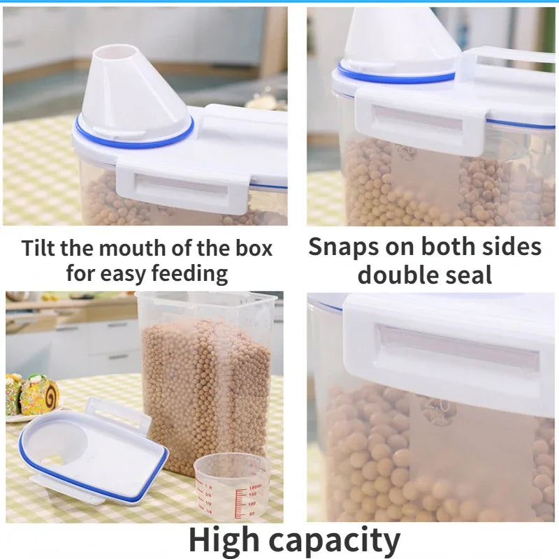 Moisture-Proof Pet Food Storage Container with Measuring Cup