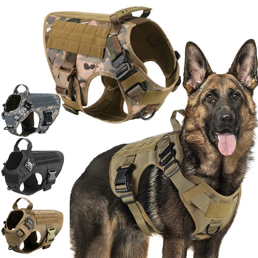 Tactical Military Dog Harness with Quick-Release – Adjustable Sizes