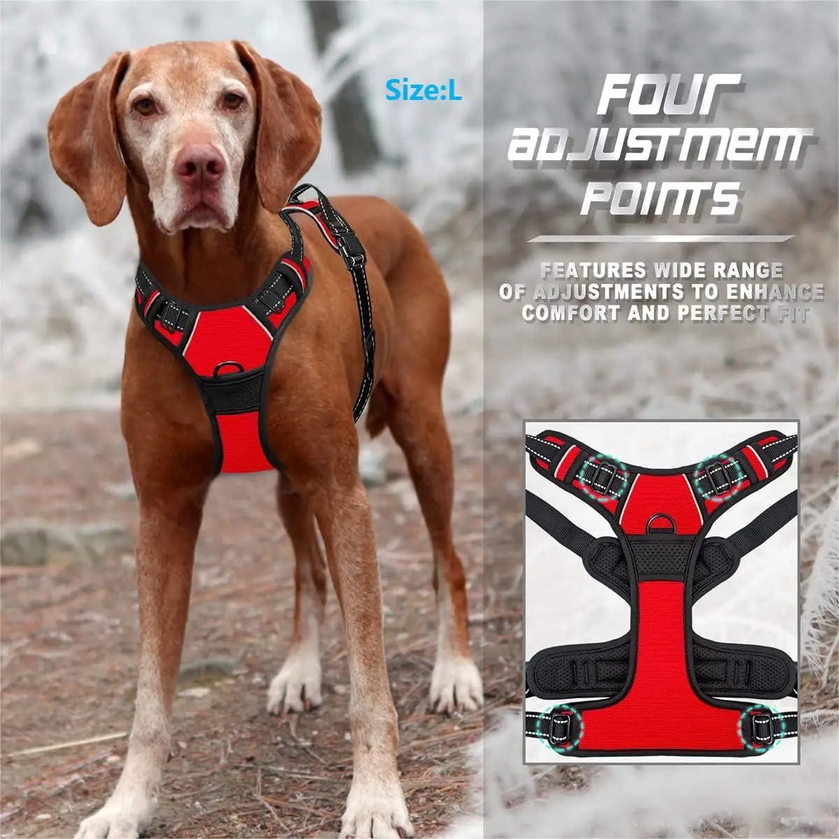 Heavy Duty Reflective No-Pull Dog Harness with Handle