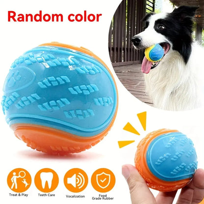 Durable Dog Chew Ball with Teeth Cleaning & Sound