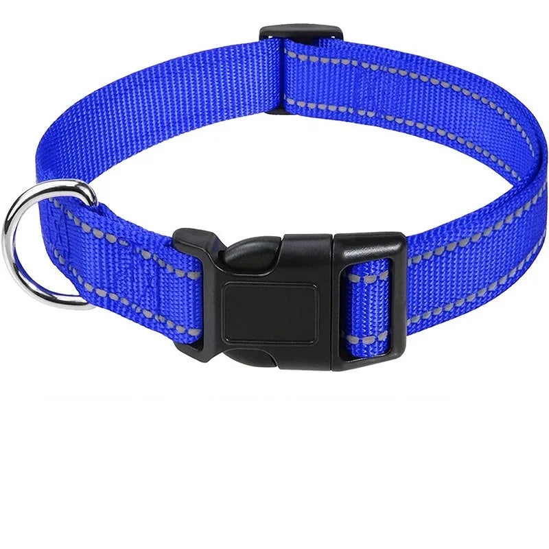 Dark Blue reflective adjustable dog collar
