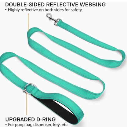 Product graphic demonstrating the double sided reflective webbing and an upgraded D ring loop for accessory attachment