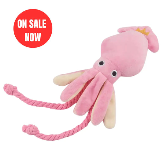 Bark Barrel's Tug & Cuddle Octopus - Pink Octopus Plush Dog Toy with Rope Legs – On Sale Now