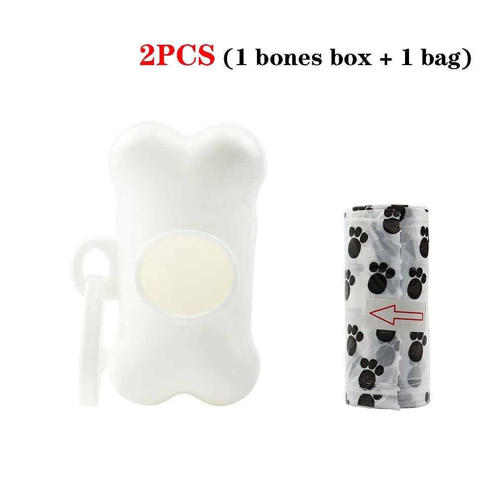 White poop bag dispenser with matching bag roll